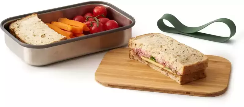 Ланч-бокс черный+блюм, (3 шт.) Black+blum 14,7х5х22 см, оливково-зеленый