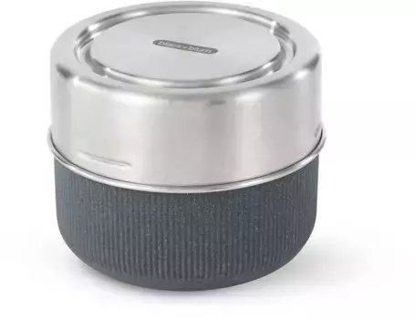 Ланч-бокс черный+блюм (3 шт.), можно мыть в посудомоечной машине, с крышкой из нержавеющей стали и силиконовой защитной накладкой Black+blum 12х10х12 см, цвет Schiefer