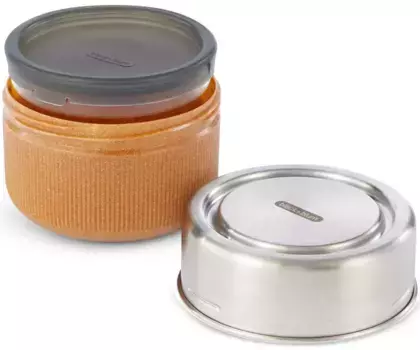 Ланч-бокс черный+блюм (3 шт.), можно мыть в посудомоечной машине, с крышкой из нержавеющей стали и силиконовой защитной накладкой Black+blum 12х10х12 см, цвет Mandel