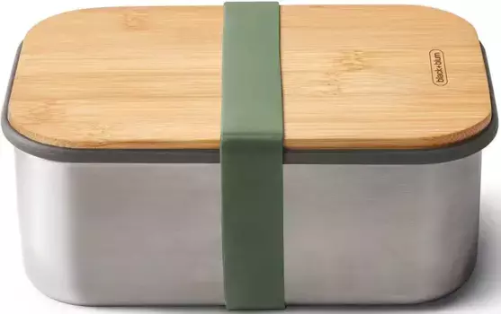 Ланч-бокс черный+блюм, (4 шт.) Black+blum 13х8х19 см, оливковый