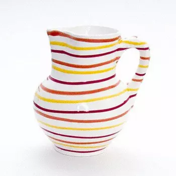 Ландласт кувшин венской формы 1 л Gmundner Keramik, белый/желтый/красный