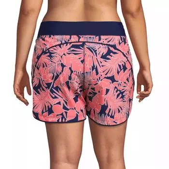 Lands' End женские быстросохнущие эластичные шорты размера плюс 5 дюймов для плавания с трусиками Lands' End