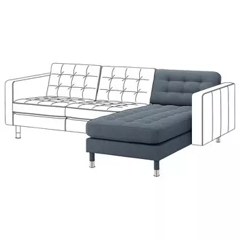 ЛАНДСКРОНА Диван, раскладной, Гуннаред синий/металл LANDSKRONA IKEA