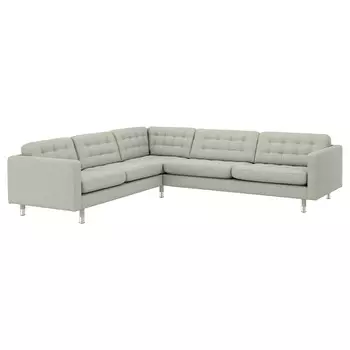 ЛАНДСКРОНА Диван угловой, 5-местный, Гуннаред светло-зеленый/металл LANDSKRONA IKEA