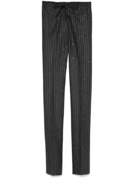 Laneus брюки в тонкую полоску, серый
