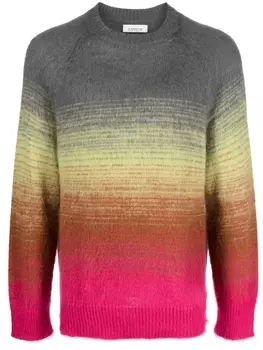 Laneus gradient-effect textured jumper, серый