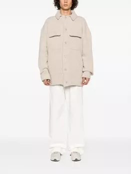 Laneus пальто из букле на пуговицах, нейтральный цвет