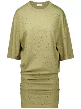 Laneus платье мини со стразами, зеленый