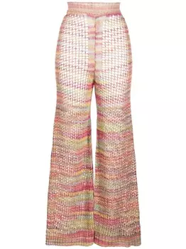 Laneus расклешенные брюки рыхлой вязки, розовый