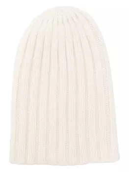 Laneus шапка бини в рубчик, белый