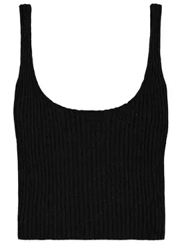 Laneus топ с люрексом, черный