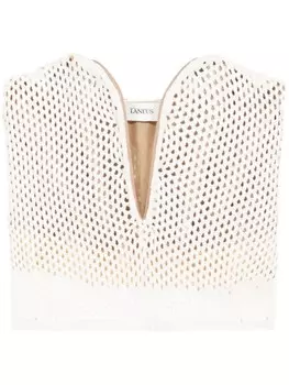 Laneus топ в технике кроше без бретелей, белый