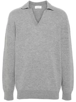 Laneus вязаный свитер поло, серый