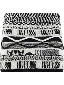 Laneus жаккардовая юбка мини с логотипом, черный