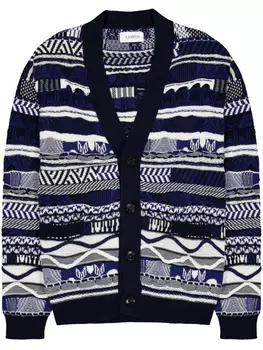 Laneus жаккардовый кардиган, синий