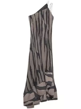 Lanvin асимметричное плиссированное платье, черный