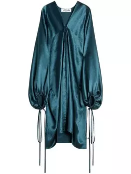 Lanvin атласное платье миди, синий