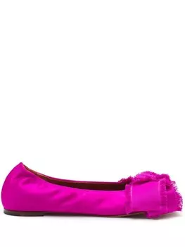 Lanvin балетки с атласным бантом, розовый
