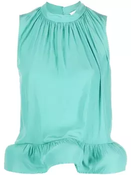 Lanvin блузка с оборками, зеленый