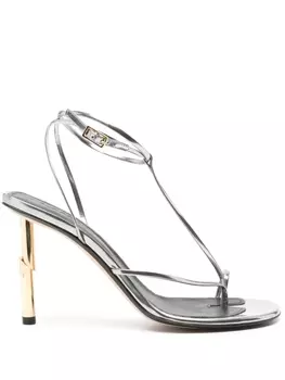 Lanvin босоножки Sequence 95 с эффектом металлик, серебристый