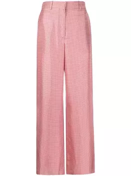 Lanvin брюки широкого кроя с геометричным принтом, розовый