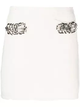 Lanvin декорированная мини-юбка из букле, белый