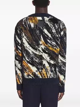 Lanvin джемпер с абстрактным жаккардом, синий