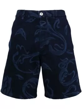 Lanvin джинсовые шорты с цветочным принтом, синий