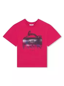 Lanvin Enfant футболка из хлопка с графическим принтом, розовый