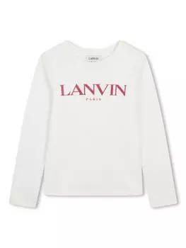 Lanvin Enfant футболка из органического хлопка с логотипом, белый