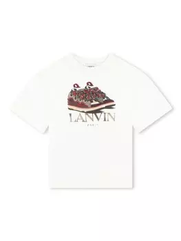 Lanvin Enfant футболка с логотипом, белый