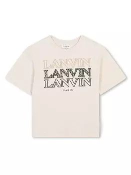 Lanvin Enfant футболка с логотипом, белый
