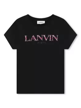 Lanvin Enfant футболка с логотипом, черный