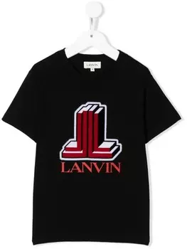 Lanvin Enfant футболка с логотипом, черный