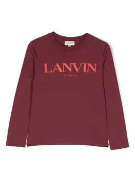 Lanvin Enfant футболка с логотипом, красный