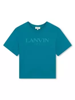 Lanvin Enfant футболка с логотипом, синий