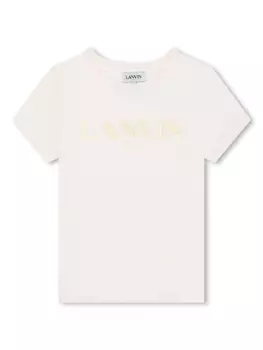 Lanvin Enfant футболка с логотипом, желтый