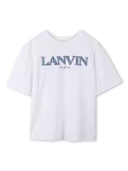 Lanvin Enfant футболка с нашивкой-логотипом, белый