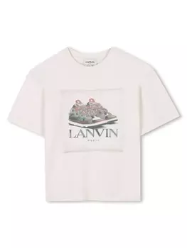 Lanvin Enfant футболка с принтом Curb, нейтральный цвет