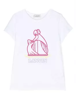 Lanvin Enfant футболка с принтом Mother & Child, белый