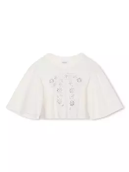 Lanvin Enfant футболка с широкими рукавами, нейтральный цвет
