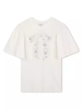 Lanvin Enfant футболка с широкими рукавами, нейтральный цвет