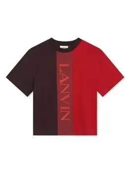 Lanvin Enfant футболка с узором Curb, черный