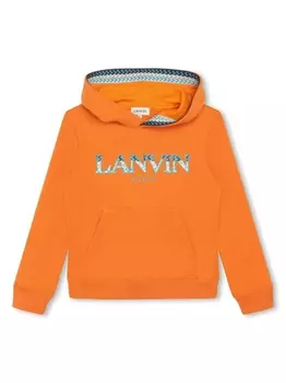 Lanvin Enfant худи с логотипом, оранжевый