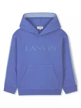 Lanvin Enfant худи с вышитым логотипом, синий