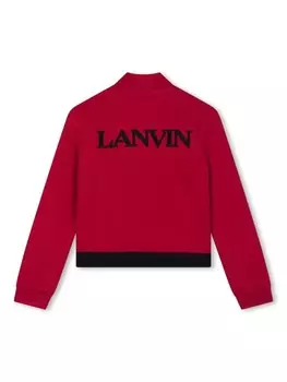 Lanvin Enfant кардиган с вышивкой пайетками, красный