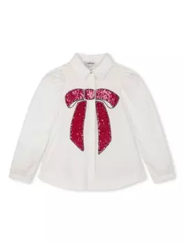 Lanvin Enfant кружевная блузка с пайетками, белый