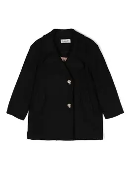 Lanvin Enfant пальто с зазубренными лацканами, черный