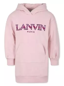 Lanvin Enfant платье-толстовка с капюшоном, розовый