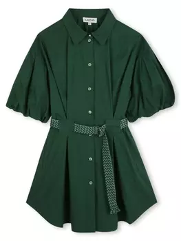Lanvin Enfant поплиновое платье, зеленый
